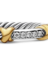 Petite Helena Wrap Band Ring with 18K Yellow Gold and Pavé Diamonds