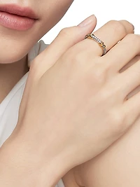 Petite Helena Wrap Band Ring with 18K Yellow Gold and Pavé Diamonds