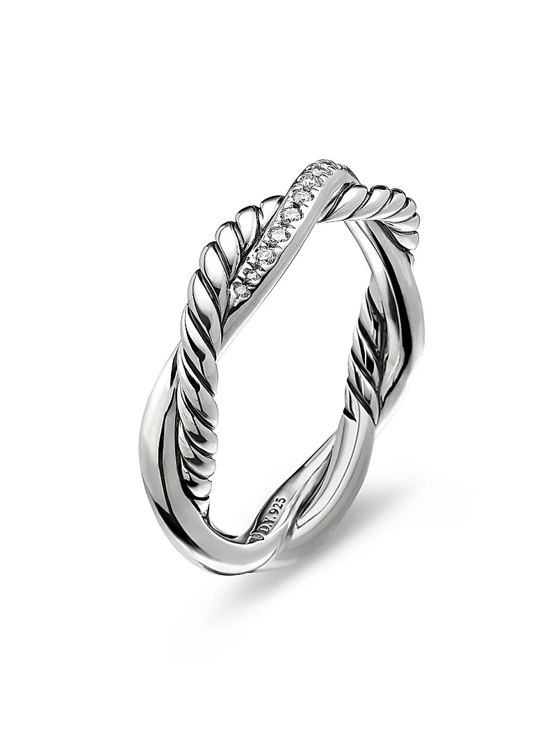 Petite Infinity Band Ring with Pavé Diamonds