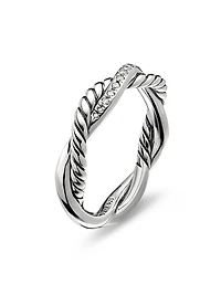 Petite Infinity Band Ring with Pavé Diamonds