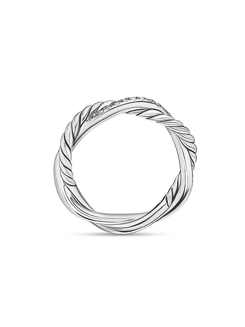 Petite Infinity Band Ring with Pavé Diamonds