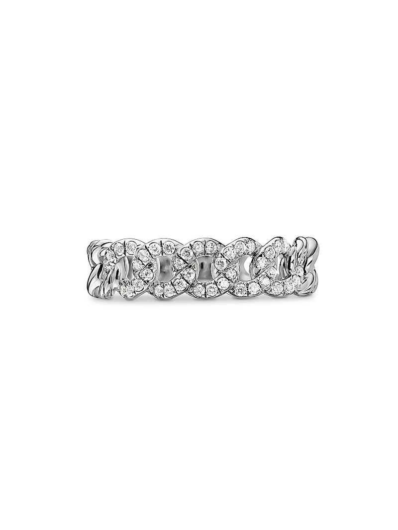 Belmont® Curb Link Band Ring with Pavé Diamonds