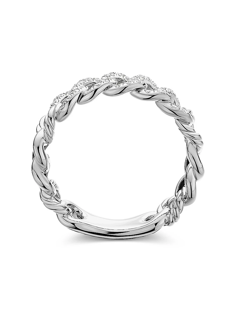 Belmont® Curb Link Band Ring with Pavé Diamonds