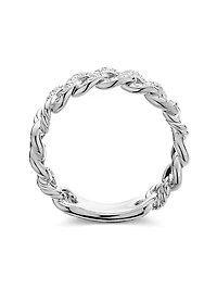 Belmont® Curb Link Band Ring with Pavé Diamonds