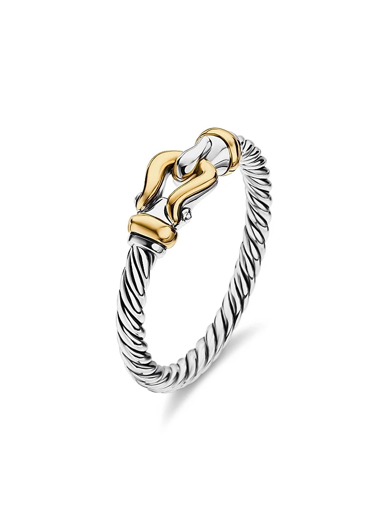 Petite Buckle Ring with 18K Yellow Gold
