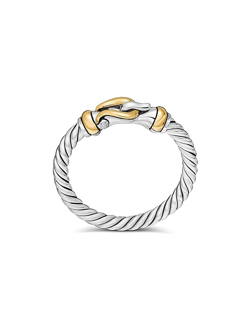 Petite Buckle Ring with 18K Yellow Gold