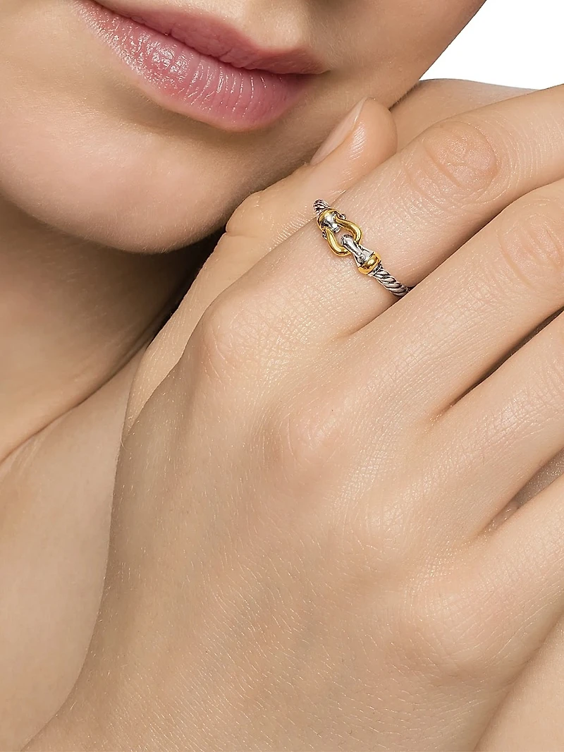 Petite Buckle Ring with 18K Yellow Gold