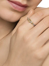Petite Buckle Ring with 18K Yellow Gold
