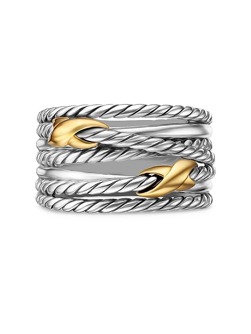 Double X Crossover Ring Sterling Silver