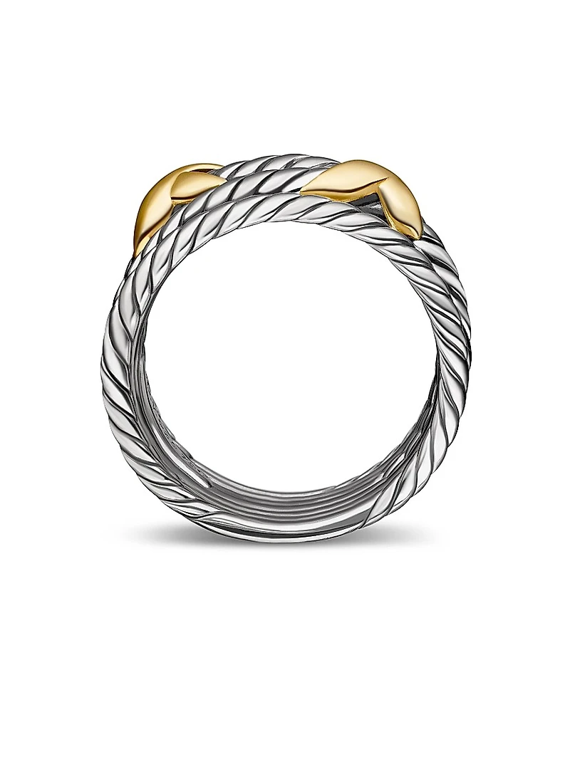 Double X Crossover Ring Sterling Silver