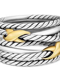 Double X Crossover Ring Sterling Silver