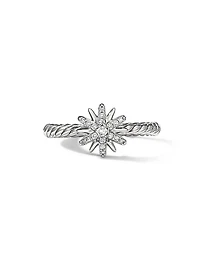 Petite Starburst Ring with Pavé Diamonds