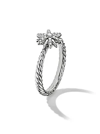 Petite Starburst Ring with Pavé Diamonds