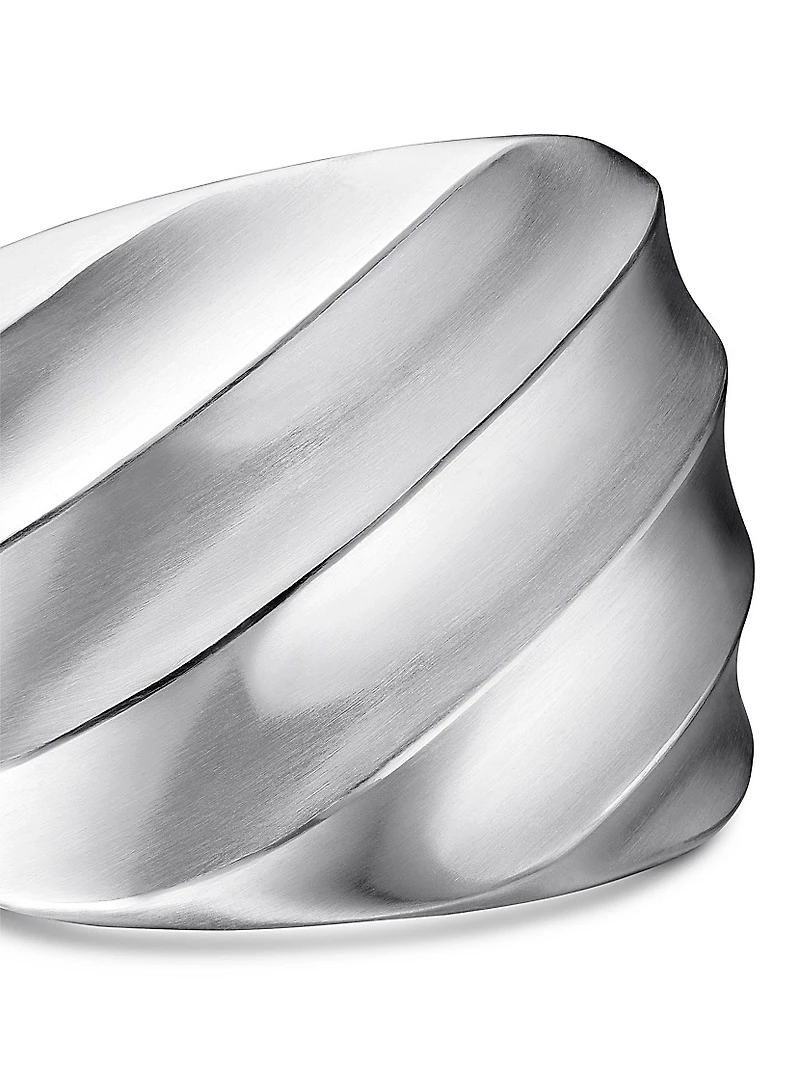Cable Edge Saddle Ring Recycled Sterling Silver, 18.8mm