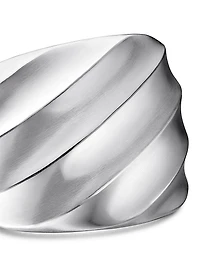 Cable Edge Saddle Ring Recycled Sterling Silver, 18.8mm