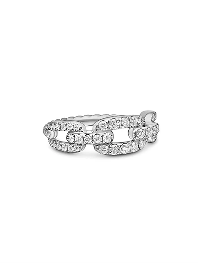 Stax Chain Link Ring 18K White Gold