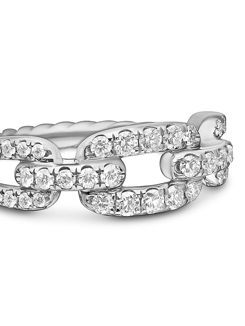 Stax Chain Link Ring 18K White Gold