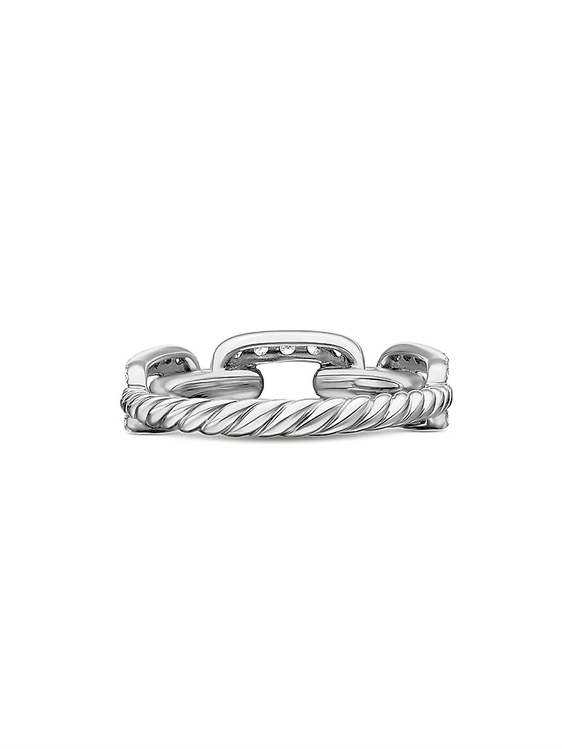 Stax Chain Link Ring 18K White Gold