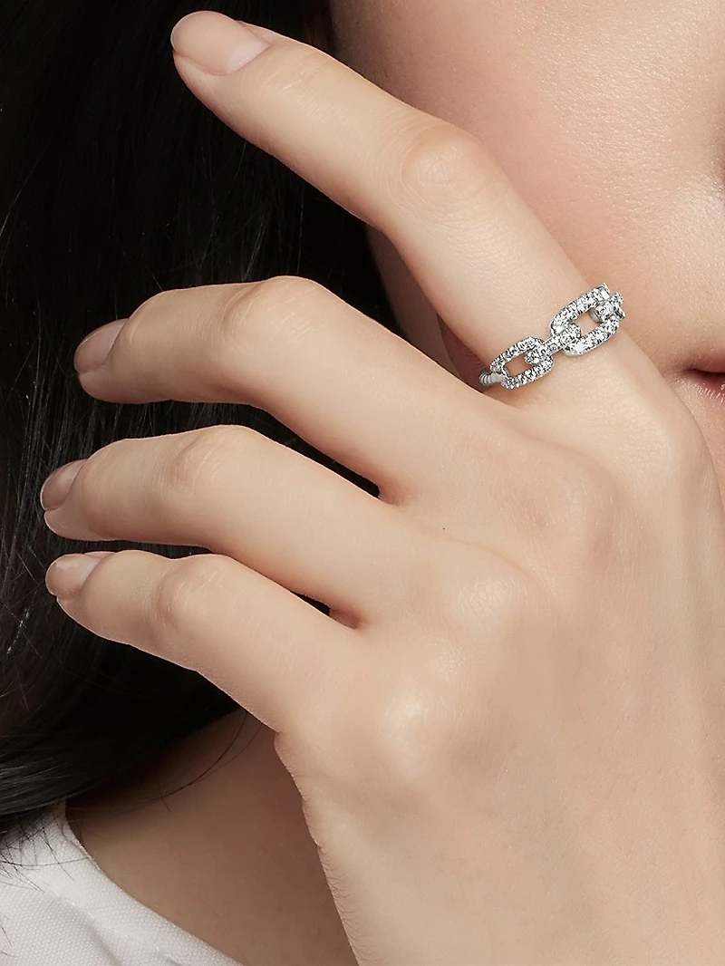 Stax Chain Link Ring 18K White Gold