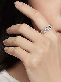 Stax Chain Link Ring 18K White Gold