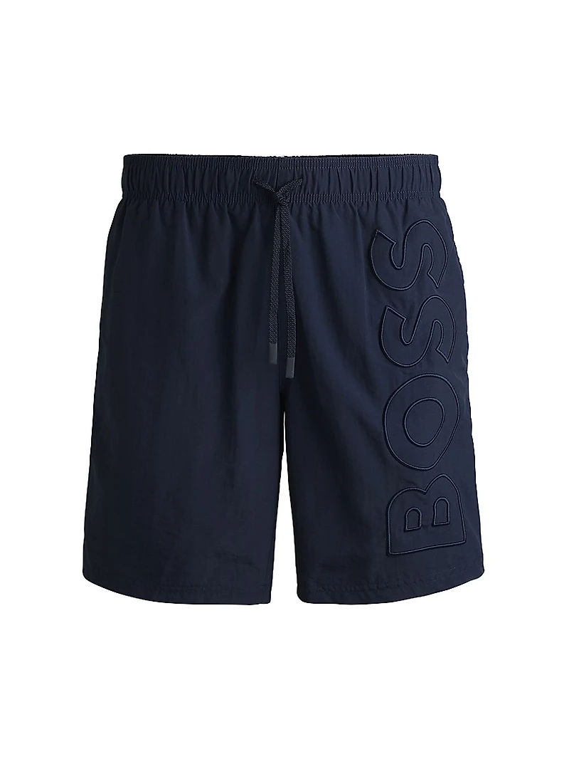 Swim Shorts with Embroidered Logo