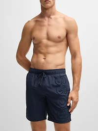 Swim Shorts with Embroidered Logo
