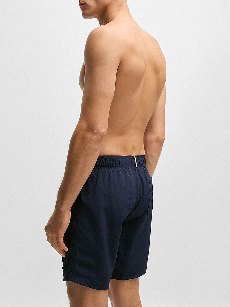 Swim Shorts with Embroidered Logo