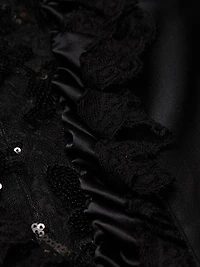 Sequined Tulle Sash Midi-Dress