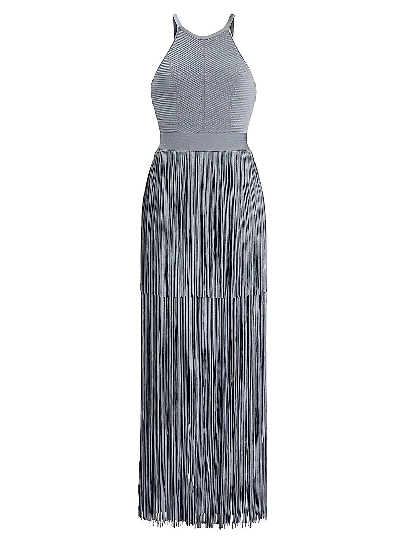 Halter Fringe Maxi Dress