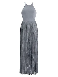 Halter Fringe Maxi Dress