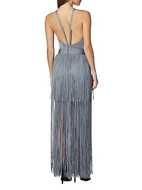 Halter Fringe Maxi Dress