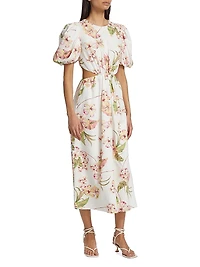 Floral Cut-Out Midi Dress