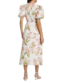 Floral Cut-Out Midi Dress