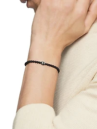 Memento Mori Skull Station Bracelet Sterling Silver