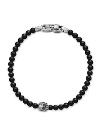 Memento Mori Skull Station Bracelet Sterling Silver