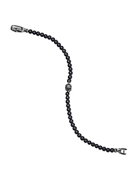 Memento Mori Skull Station Bracelet Sterling Silver