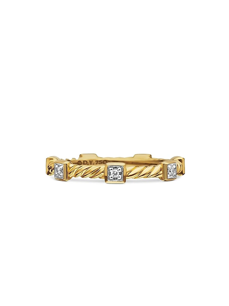 Cable Collectibles Stations Stack Ring 18K Yellow Gold