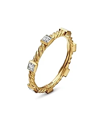 Cable Collectibles Stations Stack Ring 18K Yellow Gold