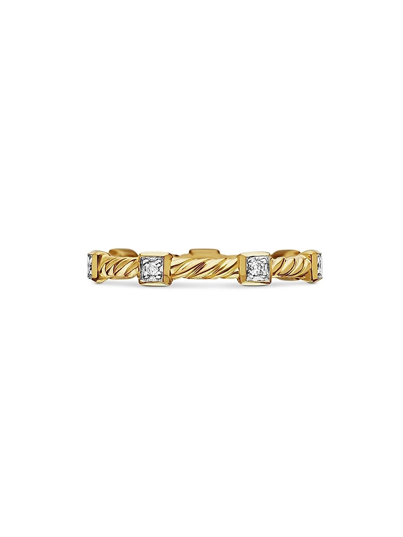 Cable Collectibles Stations Stack Ring 18K Yellow Gold