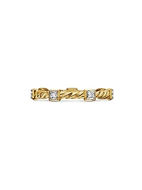 Cable Collectibles Stations Stack Ring 18K Yellow Gold