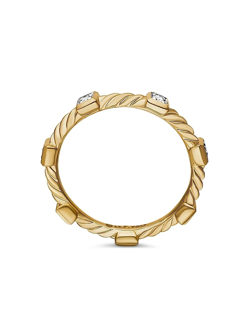 Cable Collectibles Stations Stack Ring 18K Yellow Gold
