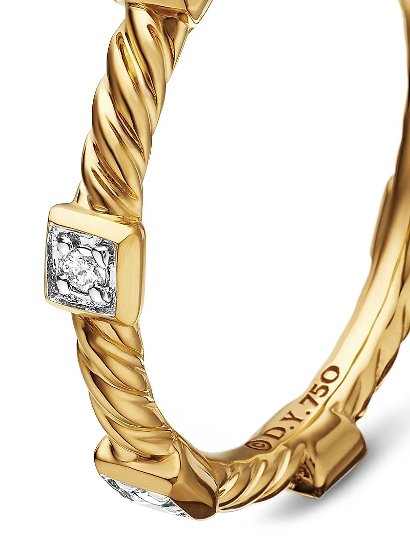 Cable Collectibles Stations Stack Ring 18K Yellow Gold