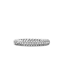 Petite Pavé Stack Ring in Sterling Silver