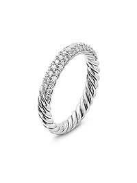 Petite Pavé Stack Ring Sterling Silver