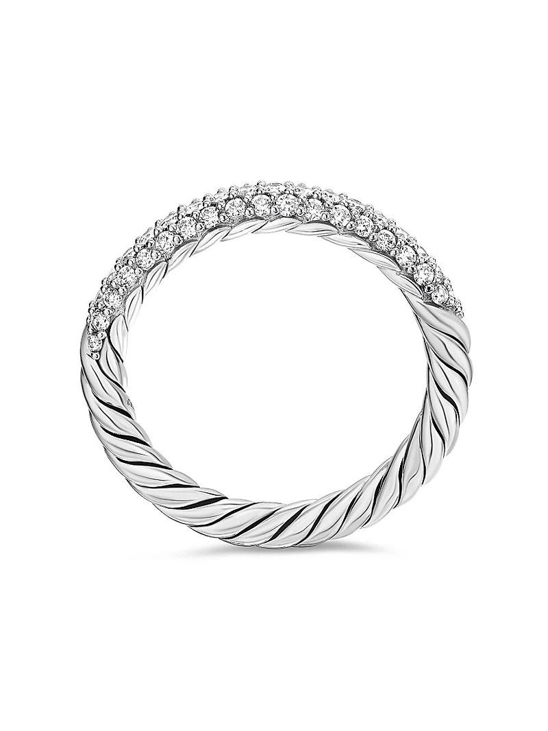 Petite Pavé Stack Ring Sterling Silver