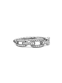 Stax Chain Link Ring in 18K White Gold