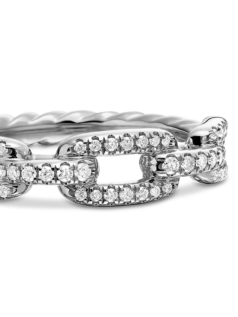 Stax Chain Link Ring in 18K White Gold