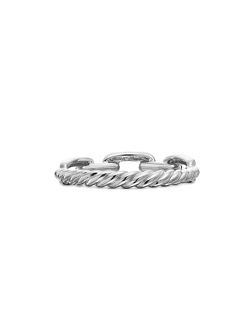 Stax Chain Link Ring in 18K White Gold