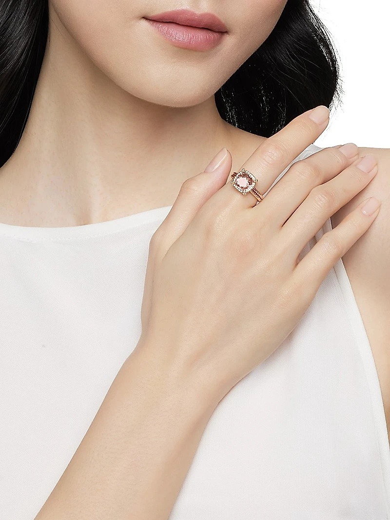 Chatelaine Pavé Bezel Ring 18K Rose Gold