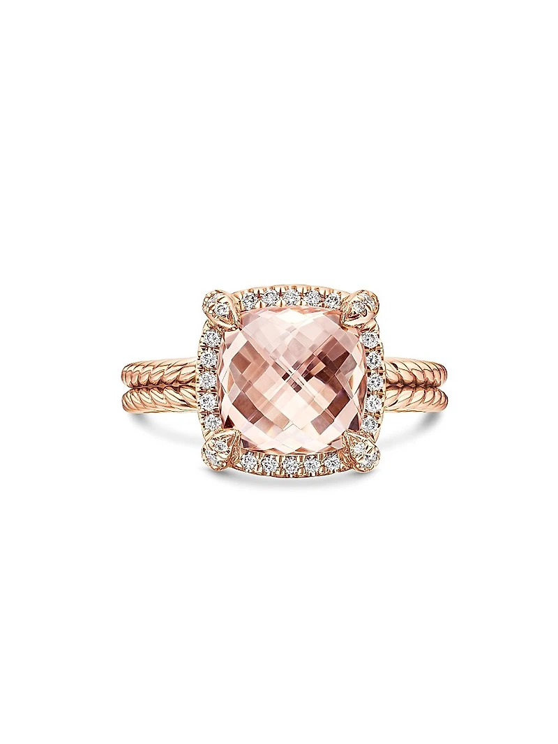 Chatelaine Pavé Bezel Ring 18K Rose Gold